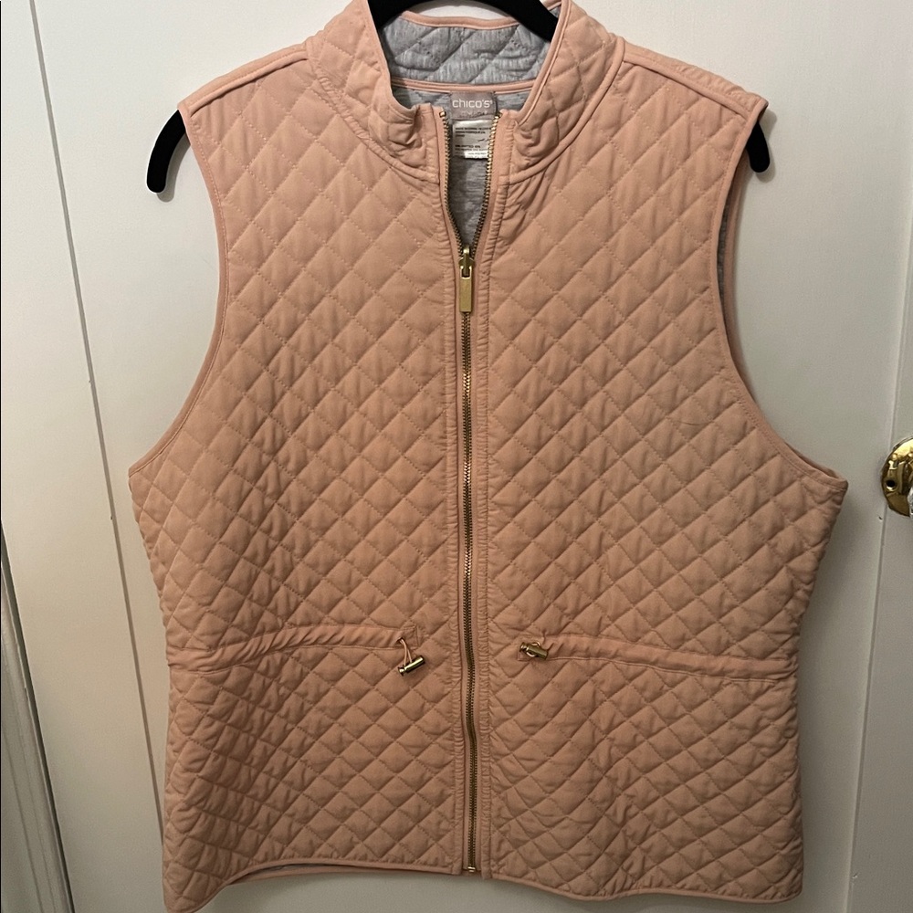 CHICO'S Quilted Vest - Blush